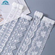 OPENMALL 1 Yard White Milk Silk Mesh Lace Trim Ribbon Soft Elegant DIY Accessories for Garment Sewin