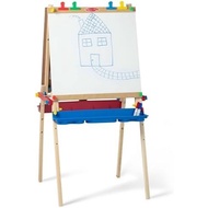 Melissa & Doug Standing Art Easeldeluxe - Dry-Erase Board, Chalkboard, Paper Roller - FSC Certified