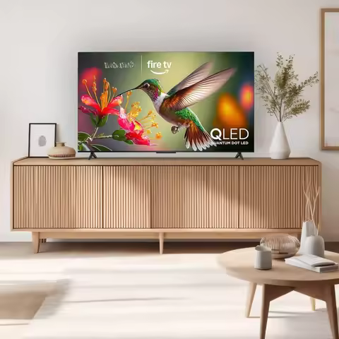 55 Inch QLED 4K Ultra HD Smart LED TV with Alexa Voice Remote Fire TV Built-in