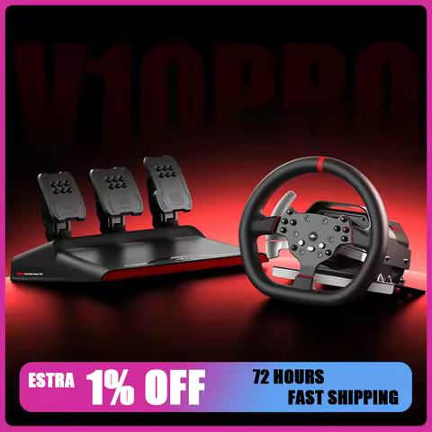 PXN V10 Pro Gaming Car Simulator Racing Gaming Steering Wheel Pedals Vibration Steering Wheel For PC