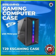 ❡ ◬ ESGAMING T29 ACRYLIC TRANSPARENT CASE W/ 750W PSU
