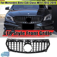 For Mercedes Benz CLA-Class W117 C117 X117 2013-2019 Chrome Black Diamonds Style Bumper Grille Gloss