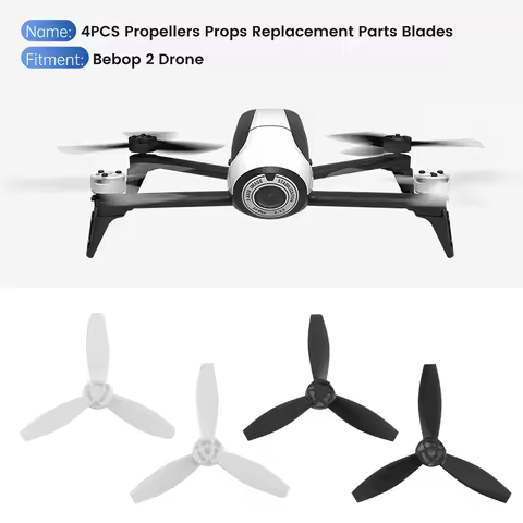 LDFH 4 Propellers Props Replacement Parts Blades For Parrot Bebop 2 Drone Black White