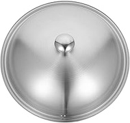 ABOOFAN Universal Lid for Pots and Pans 34cm Stainless Steel Frying Pan Cover Replacement for Cast Iron Skillets Cooking Pot