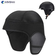 NOBELJIAOO Removable Helmet Inner Liner Thermal Ear Covers Windproof Cold Protection for E-Bike Moto