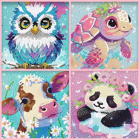 Full Drill 5D DIY Diamond Painting Kit Cute Animal Diamond Art Painting Set Suitable For Adult Begin