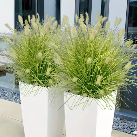 6PCS Realistic Artificial Onion Grass - Faux Greenery for Outdoor/Indoor Decor, Weddings & Seasonal 