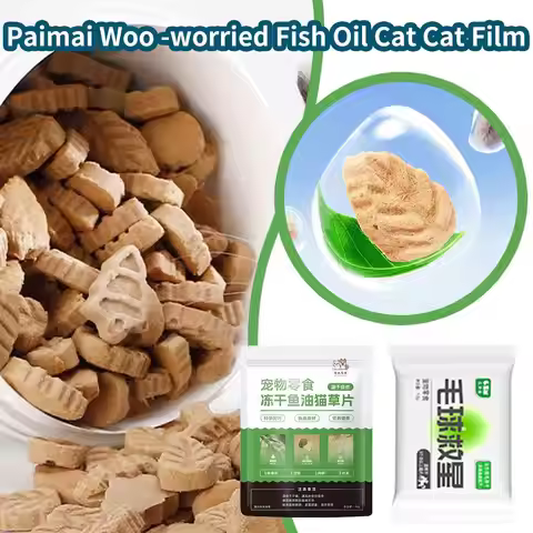 10Pcs Fish Oil Catgrass Fillet 2 Vitamins Fish Oil,solve Hairball For Cat Grinding Teethhairball Row