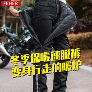 FEHER Motorcycle Winter Windproof Pants Motorcycle Warm Cycling Pants Men Women Windshield Quick Rel