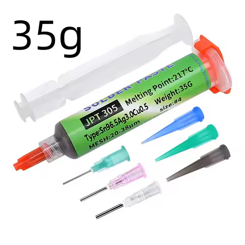 35g Sn96.5Ag3.0Cu0.5 SAC305 High Temp Lead-Free Solder Paste Needle Tube 217℃
