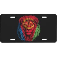 Eritrea Eritrean Lion Flag License Plate for Men Women Personalized Decorative Car Front Back Cover 