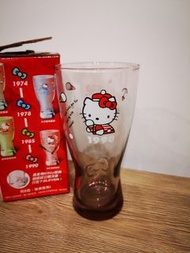 全新 最後一個 7-11 經典玻璃曲線杯 Hello Kitty 凱蒂貓 40周年限量版繽紛色彩 紀念杯 玻璃杯 啤酒杯 430ml 1990粉紅冰淇淋