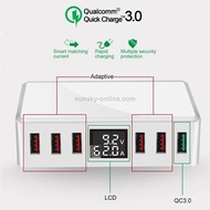 Desktop Charger USB 6 Port Qualcomm 3.0 Charger With LCD Display