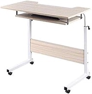 Computer desk Folding Tables,Laptop Stand Adjustable Computer Desk Wheels Portable Side Bed Sofa Hospital Reading Eating little surprise