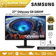 Samsung Odyssey G8 G80HF 27" 5K Fast IPS | 180Hz / QHD 360Hz | 1ms | 99% sRGB | HDR10+ | 3Y Warranty