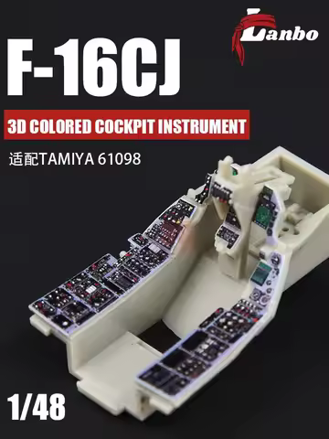 Lambo 3D Color Cockpit Instrument 48115 F-16CJ fighter jet modified to adapt to Tamiya 61098 1/48 sc