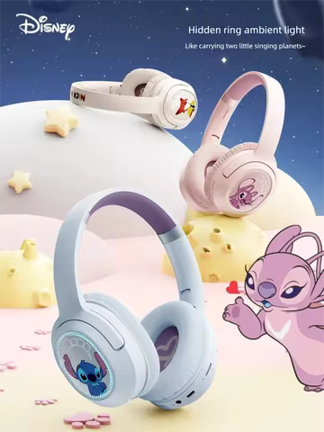 Disney-Bluetooth Wireless Headphone, 3D Spatial Audio Earphone, Bluetooth 5.4 Headset, 40mm Driver, 