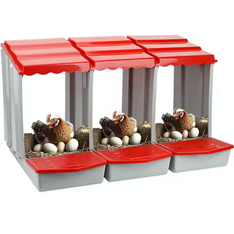 New Compartment Roll Out Nesting Box for Chickens Heavy Duty Chicken Coop Nesting Box with Lid Cover