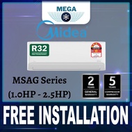 [FREE INSTALLATION] Midea Aircond 1.0HP~2.5HP Xtreme Cool R32 Non-Inverter Ionizer- MSAG-CRN8