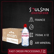 Evian Sports Cap Natural Mineral Water 750ml PET