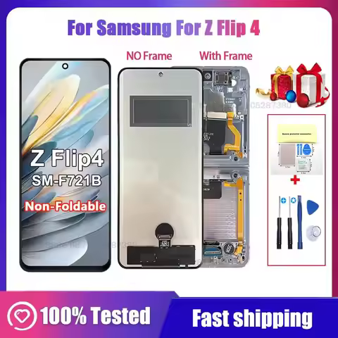 TFT Flip4 For Samsung Z Flip 4 SM-F721 F721B LCD Display Touch Screen Digitizer Assembly Replacement