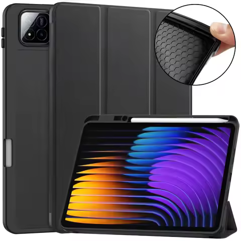 For Xiaomi Pad 7 Pro 2024 Magnetic Tri-folding Leather Smart Stand Cover for Xiaomi Mi Pad 7 Pro Pad