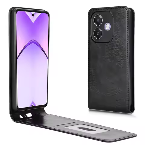 For OPPO A3i Flip Vertical Case Retro Smooth Skin Leather Full Cover Card Holder For OPPO A3i 5G Pho