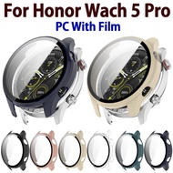 Tempered Glass + Case For Honor Watch 5 Pro Accessories All-around Hard PC Bumper Frame For Honor Wa