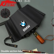 【 Advanced Luxury 】 Fully-Automatic Rain Umbrella With BMW Logo 4S Store UV Windproof Sunshade Folda