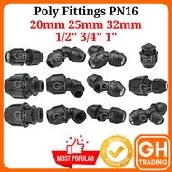 Poly Fitting Poly Pipe Connector Poly Fitting Smart Coupler Elbow Tee End Cap Sambungan Paip Air