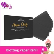 Luxe Organix Charcoal Blotting Paper Powder Finish Refill 50 sheets Anne Clutz