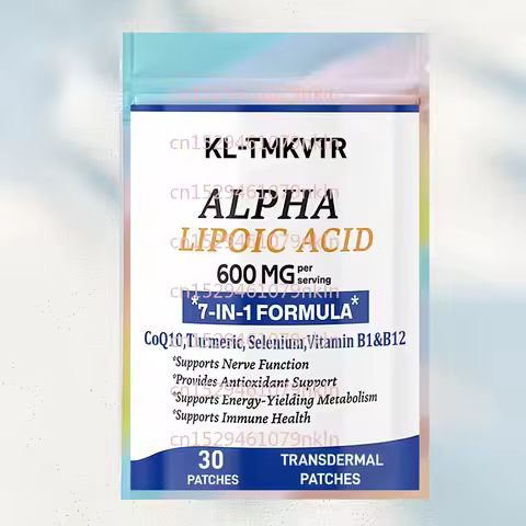 30 Patches Alpha Lipoic Acid Transdermal Patches With CoQ10 & Active B1 & B12 - Antioxidant, Cell En