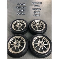USED RIM TC105N 16 INCH WITH TYRE 195/50/16 FOR VIOS YARIS MYVI ALZA WIRA HONDA HATCHBACK CITY JAZZ