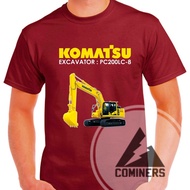 Kaos Tambang Alat Berat Excavator PC200 - Kaos Katun Combed 24s