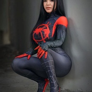 Miles Morales Cosplay Zentai Suit 3D Printed Bodysuit Spiderman Into The Verse Costume for Kids Adul