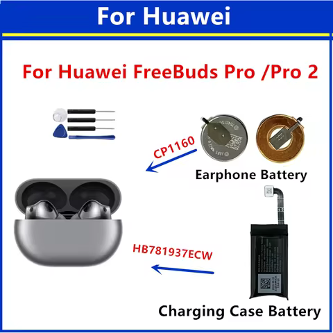 Bluetooth Earphone Battery CP1160 HB781937ECW Charging Case Battery For Huawei FreeBuds Pro / FreeBu