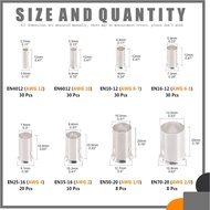 166 Pcs AWG12 10 8 6 4 2 1/0 2/0 Wire Ferrules 8 Size Assortment Kit Tinned Wire Copper Crimp Connec
