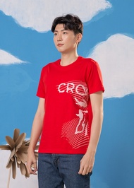 CROCODILE CHERRY TOMATO CUSTOM FIT CREW NECK SHORT SLEEVE T-SHIRT WITH GRAPHIC PRINT เสื้อยืดคอกลมสี