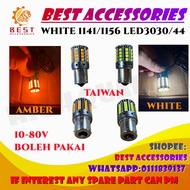 WHITE AND YELLOW 1141/1156 LED3030/44 12-80V TAIWAN HIGH QUALITY
