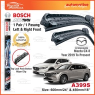 Mazda CX8 Car Front Windshield Wiper Size 24" & 18" (1 Pair) Bosch AeroTwin Automotive Wiper A399S
