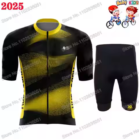 Kids France Tour Team 2025 Cycling Jersey Set Summer Boys Girls TDF Clothing Children Bike Shirt Sui