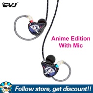 Cvj vivian bộ tai nghe nhạc 10mm màng loa điện động màn hình iem trong tai earbuds với 2pin cáp có t