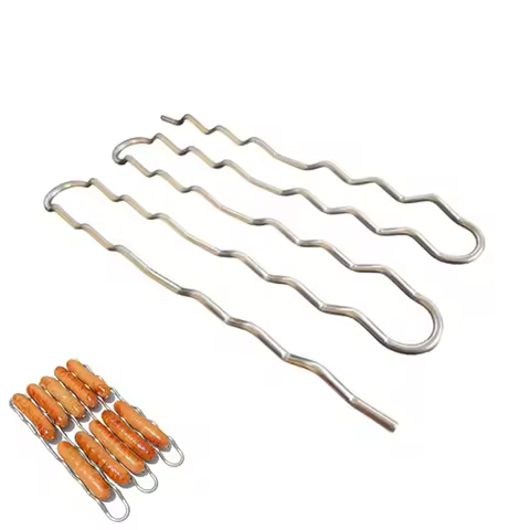 【Nice】BBQ Sausage Roller Rack, Hot Dog Roller Grill, Stainless Steel Sausage Griller With 360° Rolli