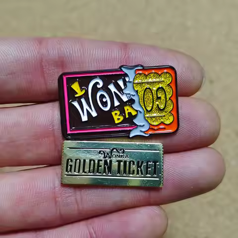 Chocolate Factory Tickets Enamel Pin Chocolate Coupon Collect Brooches Bag Lapel Pin Badges on Backp