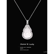 Female」Fulu Premium Gourd Pure Silver Natural Light Luxury S999Necklace Niche White Jade Birthday Gi