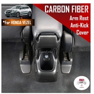 🔥SG SELLER🔥Honda VEZEL 2014-2020 Armrest Cover Anti Kick Rear Arm Rest Protector Carbon Fiber Decor Accessories