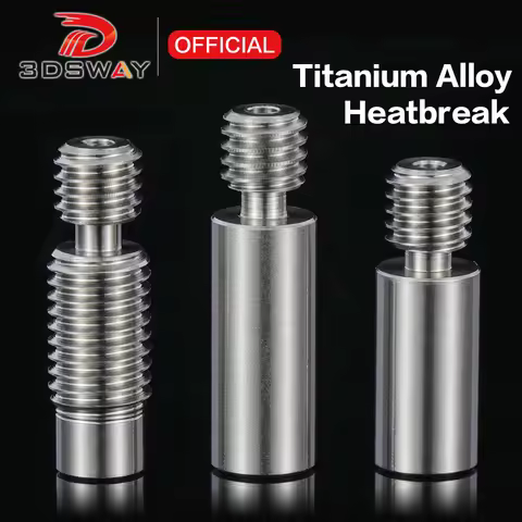 3DSWAY 3D Printer Parts Titanium Alloy Heatbreak Smooth Throat M6 M7 Thread Heat Break E3D V6 Hotend