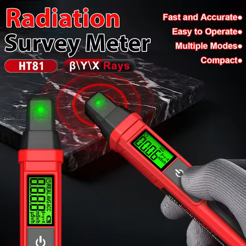 HT81 Portable Nuclear Radiation Detector Pen β/y/x-ray Geiger Counter Dosimeter For Uranium Ore Gem 