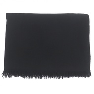 狀況極佳▼愛馬仕羊絨羊毛圍巾/披肩，帶H標誌和流蘇，大號，黑色，意大利製造，男女皆宜。