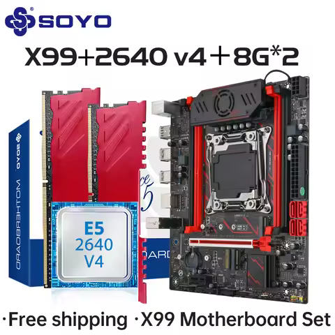 Gaming Motherboard Set X99 C612 with Intel Xeon E5 2640 V4 CPU DDR4 16G[8G*2] 2133MHz RAM Computer c